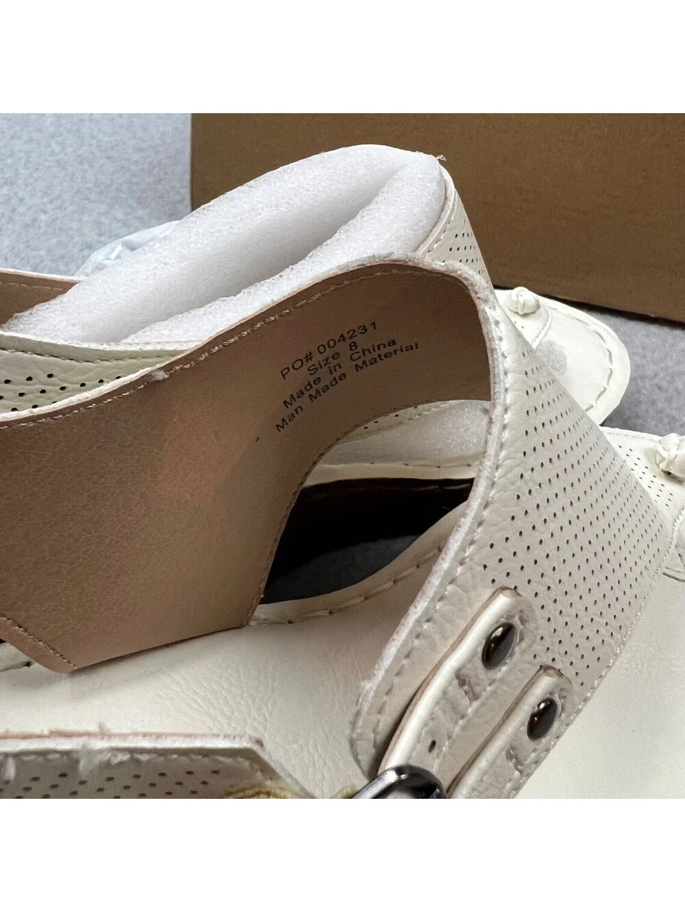 Journee Collection McKell Wedge Sandals Womens 8 Faux Leather Perforated